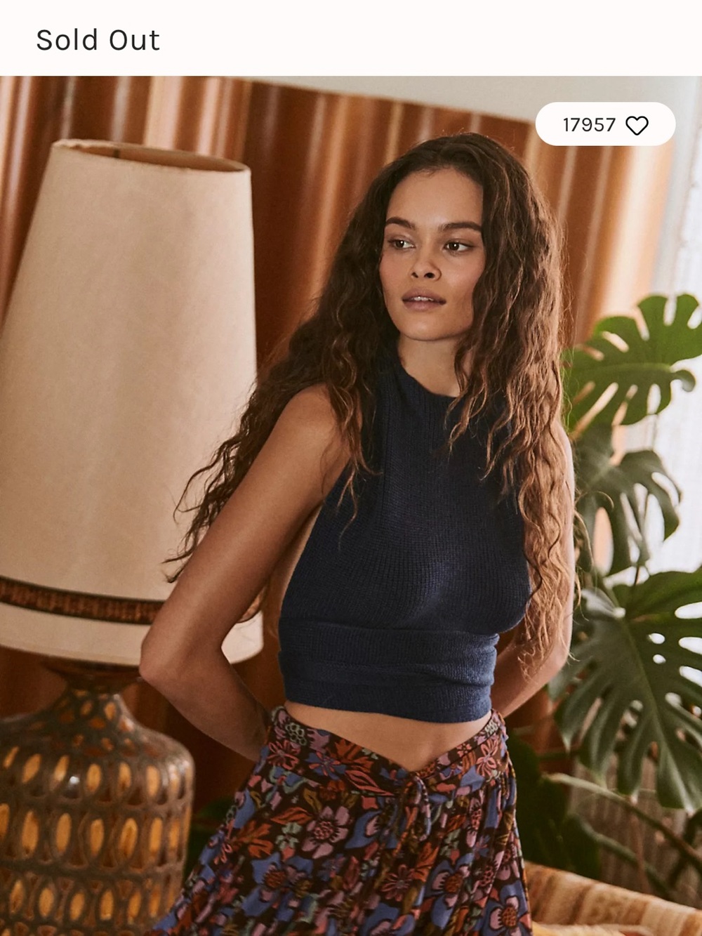 Free People Orchid Convertible Open-Back Sweater Tank